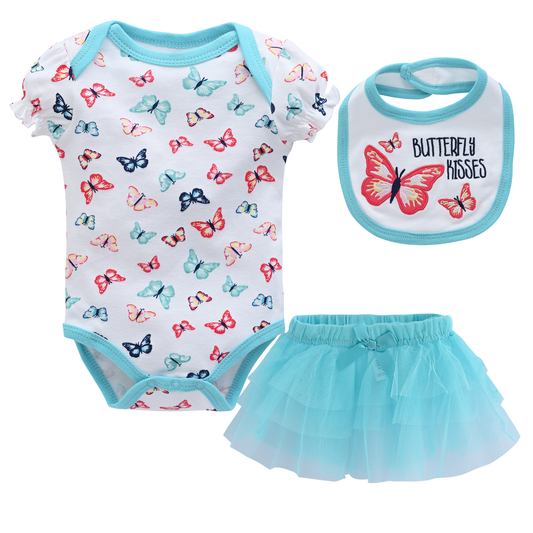 BABY GIRL SET - Babybody Sabberlätzchen Röckchen auf titchytastic