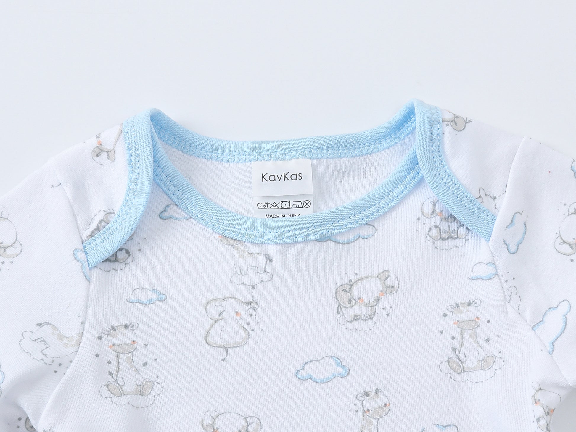 footed romper with little elephants at titchytastic