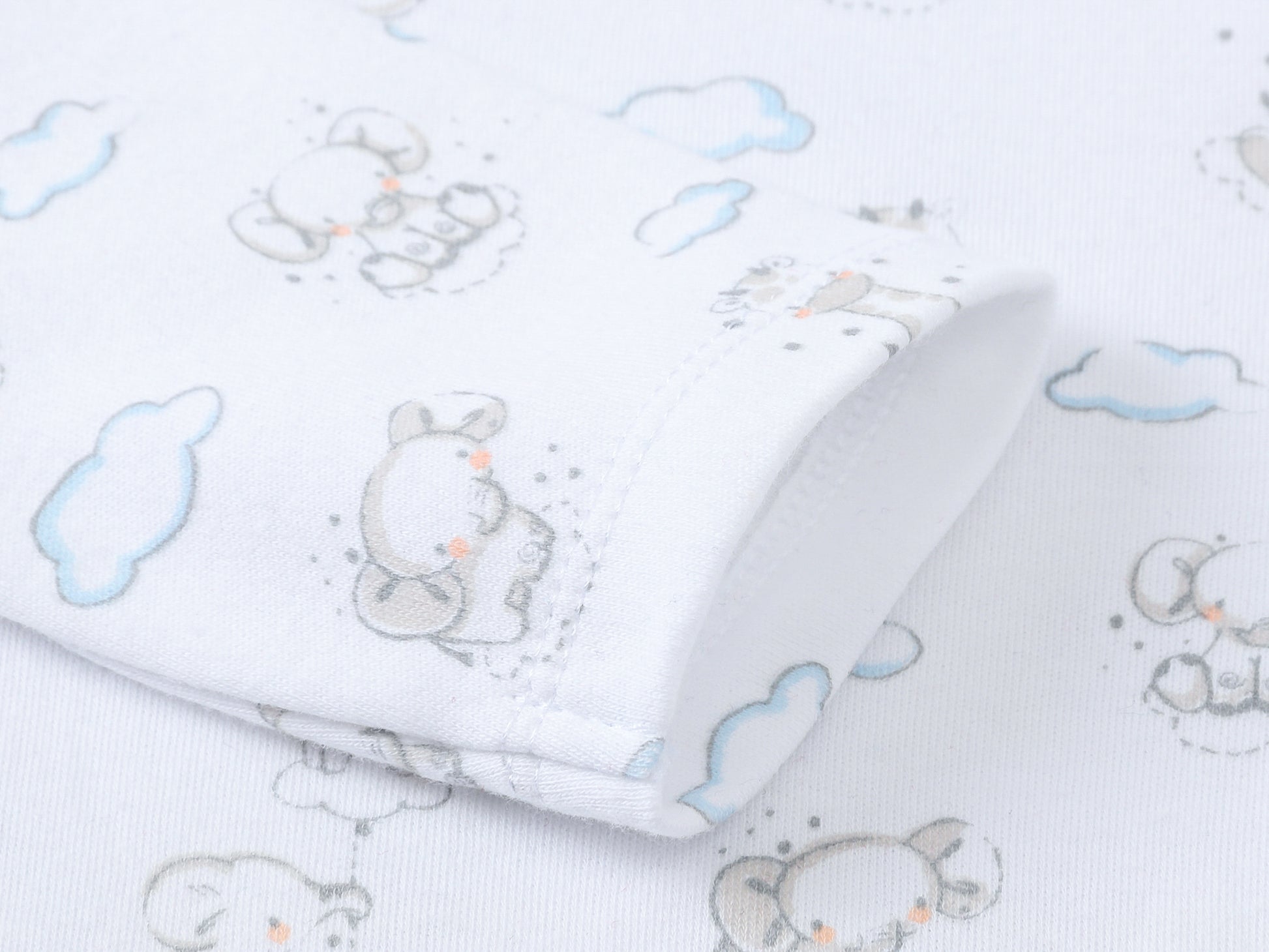 footed romper with little elephants at titchytastic