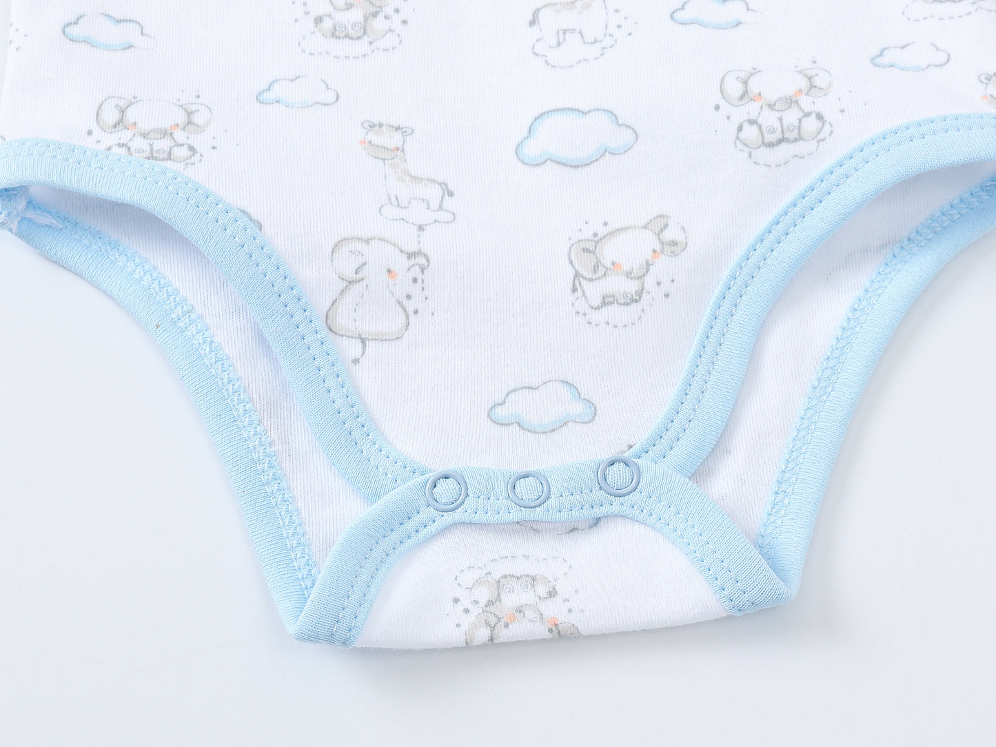 footed romper with little elephants at titchytastic