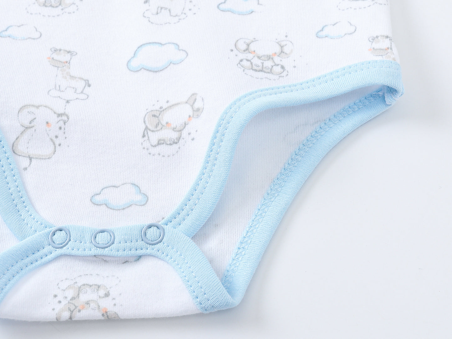 footed romper with little elephants at titchytastic