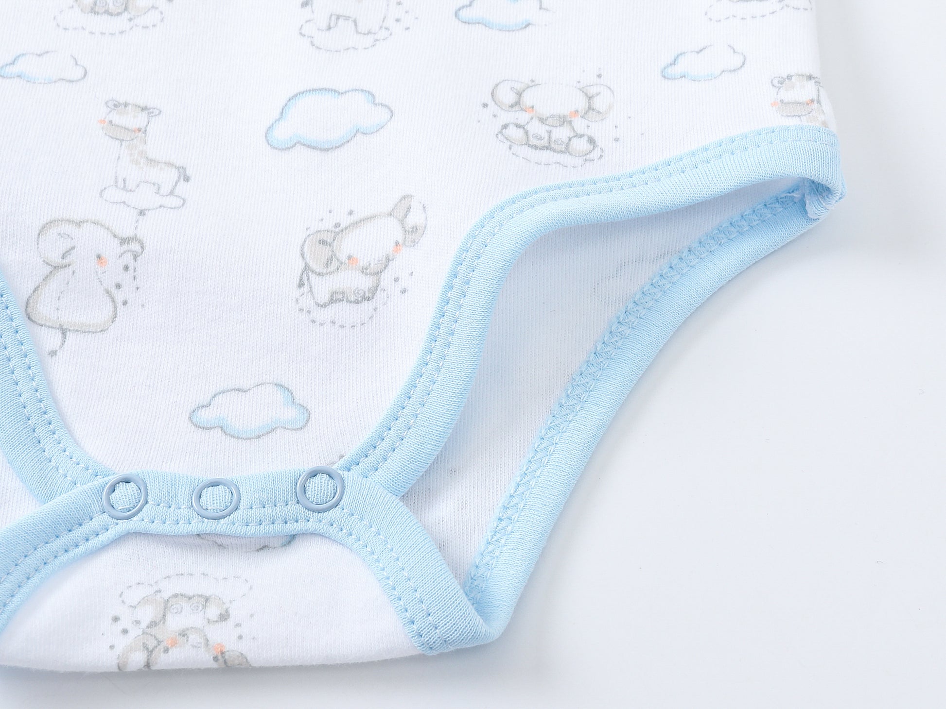 footed romper with little elephants at titchytastic